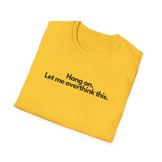 T-Shirt Unisex OVERTHINK Stile Casual Moda | Maglietta overthink unisex minimal | T-shirt pensatore ironica casual | Maglietta unisex idea humor moderna