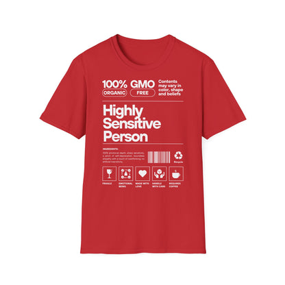 Highly Sensitive Person T-Shirt Unisex Tee | Sensitive personality unisex shirt | Emotional awareness t-shirt | Minimal statement tee