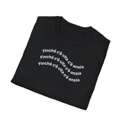 T-shirt Unisex C È ANSIA Stile Casual Moda | Maglietta unisex c’è ansia ironica | T-shirt unisex messaggio divertente | Maglietta casual ansia humor