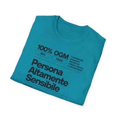 Persona Altamente Sensibile T-Shirt Unisex | Maglietta sensibilità ironica | T-shirt unisex carattere emotivo | Abbigliamento messaggio sensibile
