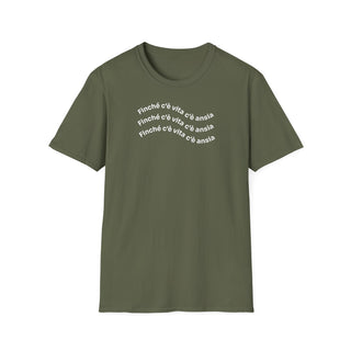 T-shirt Unisex C È ANSIA Stile Casual Moda | Maglietta unisex c’è ansia ironica | T-shirt unisex messaggio divertente | Maglietta casual ansia humor