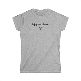 T-Shirt Donna ENJOY THE SILENCE Stile Casual | Maglietta donna enjoy the silence minimal | T-shirt donna messaggio silenzio | Maglietta stile casual donna moderna