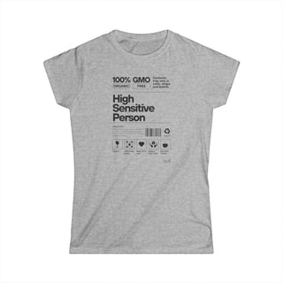 High Sensitive Person T-Shirt Donna Casual | T-shirt donna empatia elevata | Maglietta sensibilità donna | Abbigliamento donna statement tee
