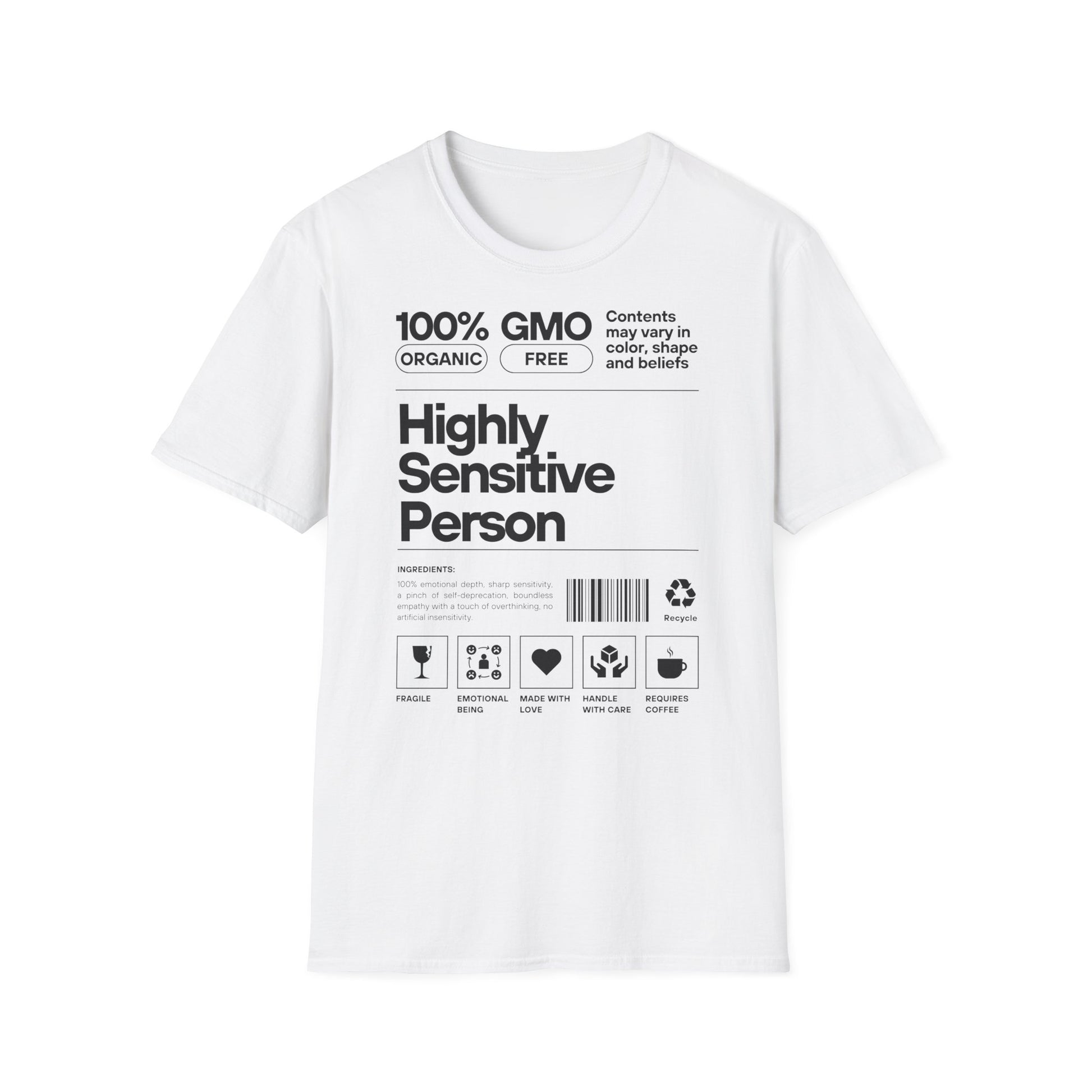 Highly Sensitive Person T-Shirt Unisex Tee | Sensitive personality unisex shirt | Emotional awareness t-shirt | Minimal statement tee