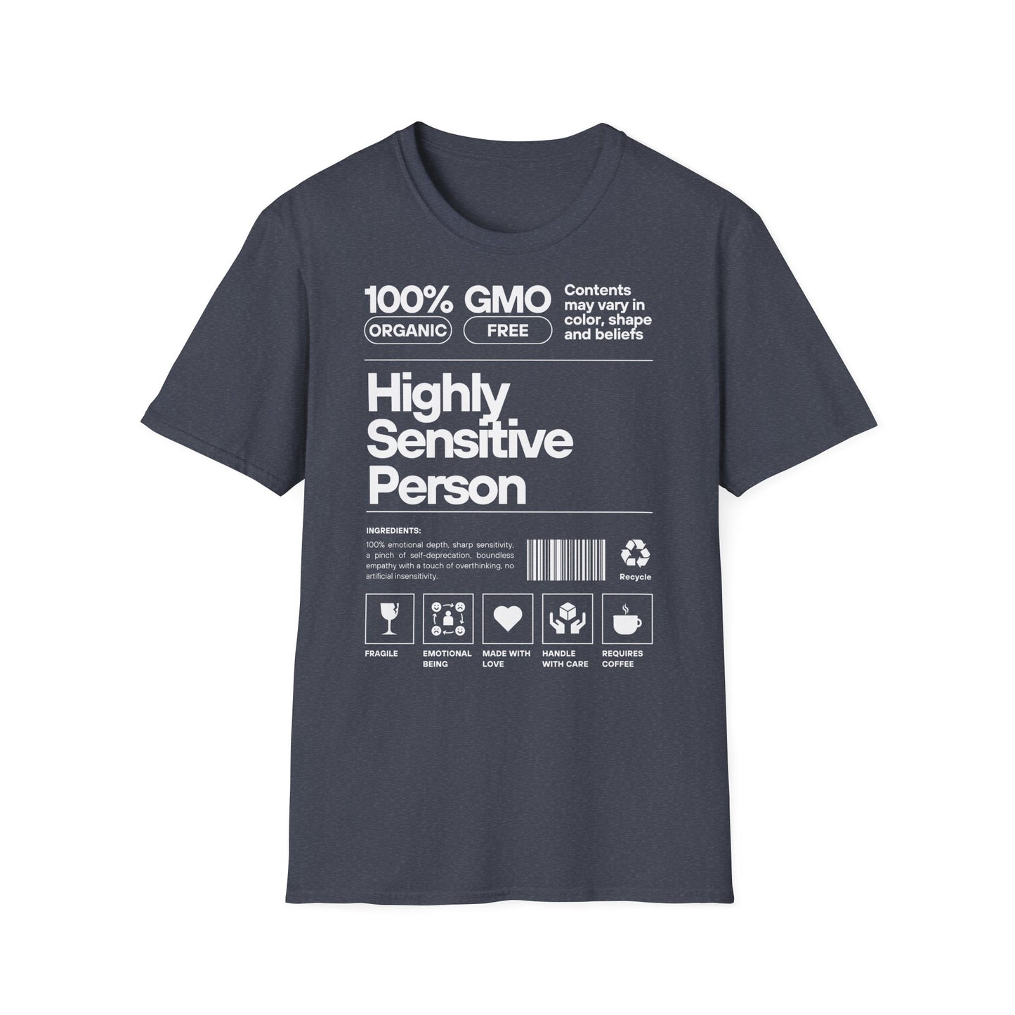 Highly Sensitive Person T-Shirt Unisex Tee | Sensitive personality unisex shirt | Emotional awareness t-shirt | Minimal statement tee