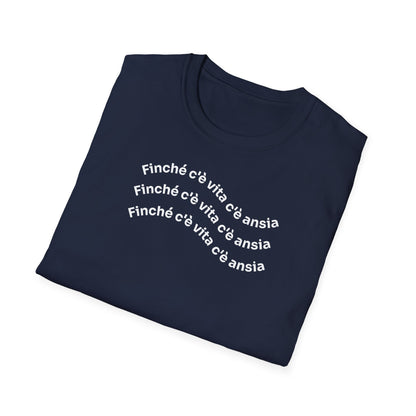 T-shirt Unisex C È ANSIA Stile Casual Moda | Maglietta unisex c’è ansia ironica | T-shirt unisex messaggio divertente | Maglietta casual ansia humor