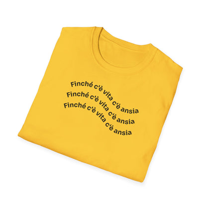 T-shirt Unisex C È ANSIA Stile Casual Moda | Maglietta unisex c’è ansia ironica | T-shirt unisex messaggio divertente | Maglietta casual ansia humor