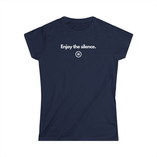 T-Shirt Donna ENJOY THE SILENCE Stile Casual | Maglietta donna enjoy the silence minimal | T-shirt donna messaggio silenzio | Maglietta stile casual donna moderna