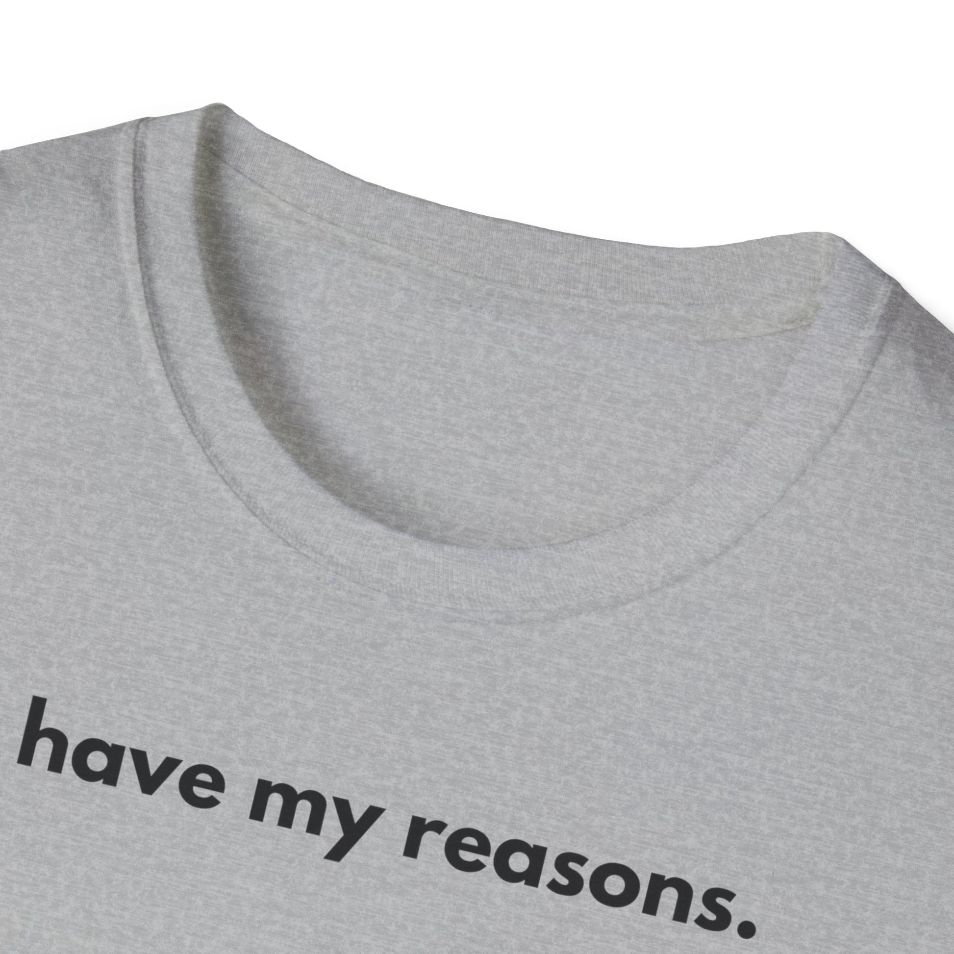 I Have My Reasons T-Shirt Unisex Casual | Maglietta unisex frase decisa | Tee lifestyle unisex moderna | Abbigliamento unisex statement