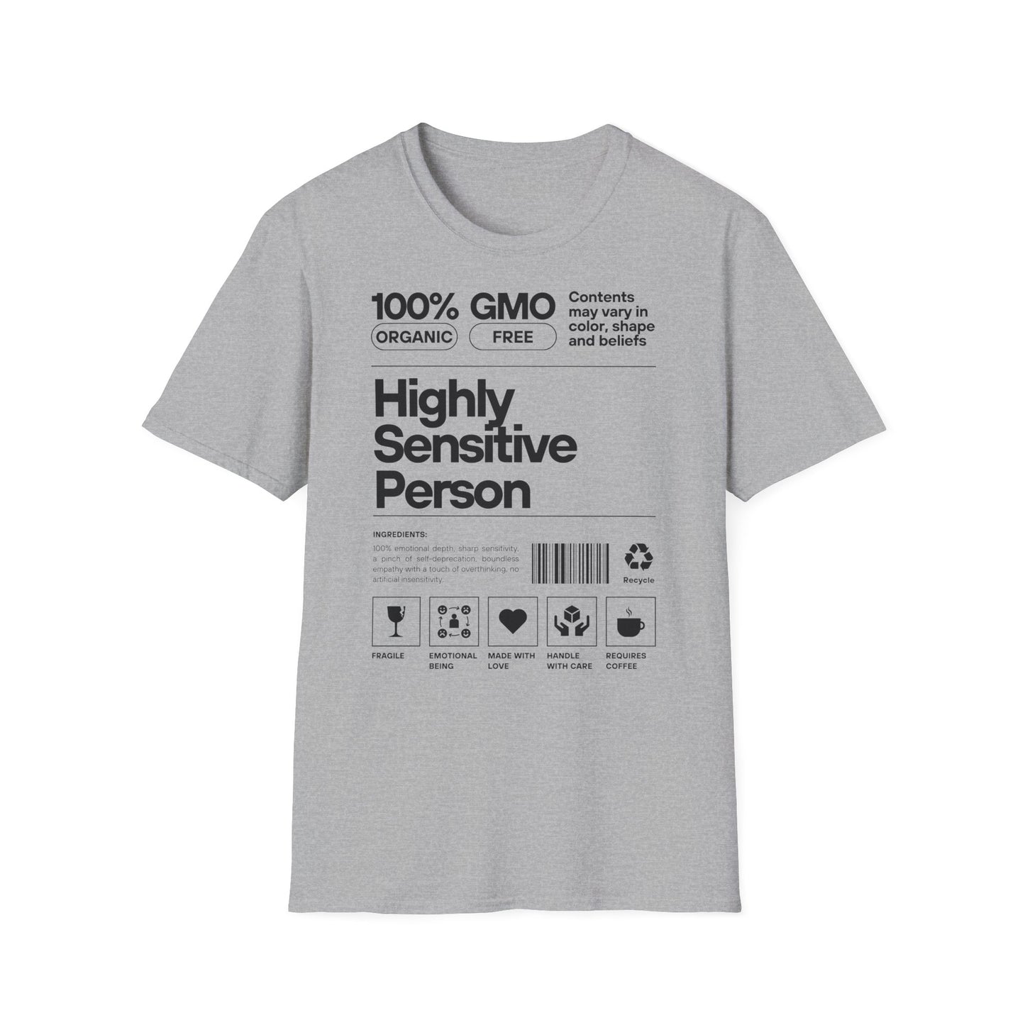 Highly Sensitive Person T-Shirt Unisex Tee | Sensitive personality unisex shirt | Emotional awareness t-shirt | Minimal statement tee