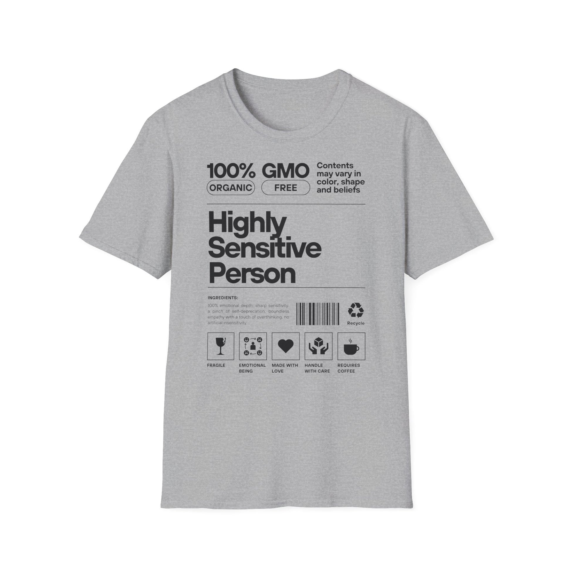 Highly Sensitive Person T-Shirt Unisex Tee | Sensitive personality unisex shirt | Emotional awareness t-shirt | Minimal statement tee