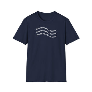 T-shirt Unisex C È ANSIA Stile Casual Moda | Maglietta unisex c’è ansia ironica | T-shirt unisex messaggio divertente | Maglietta casual ansia humor