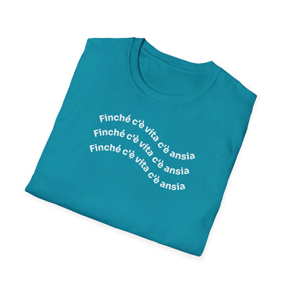 T-shirt Unisex C È ANSIA Stile Casual Moda | Maglietta unisex c’è ansia ironica | T-shirt unisex messaggio divertente | Maglietta casual ansia humor