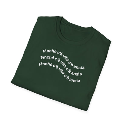 T-shirt Unisex C È ANSIA Stile Casual Moda | Maglietta unisex c’è ansia ironica | T-shirt unisex messaggio divertente | Maglietta casual ansia humor
