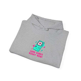 1999 Vibes Pixel Console Hoodie | Y2K retro tech, virtual pet nostalgia