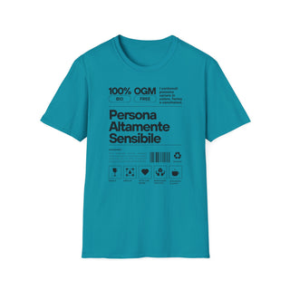 Persona Altamente Sensibile T-Shirt Unisex | Maglietta sensibilità ironica | T-shirt unisex carattere emotivo | Abbigliamento messaggio sensibile