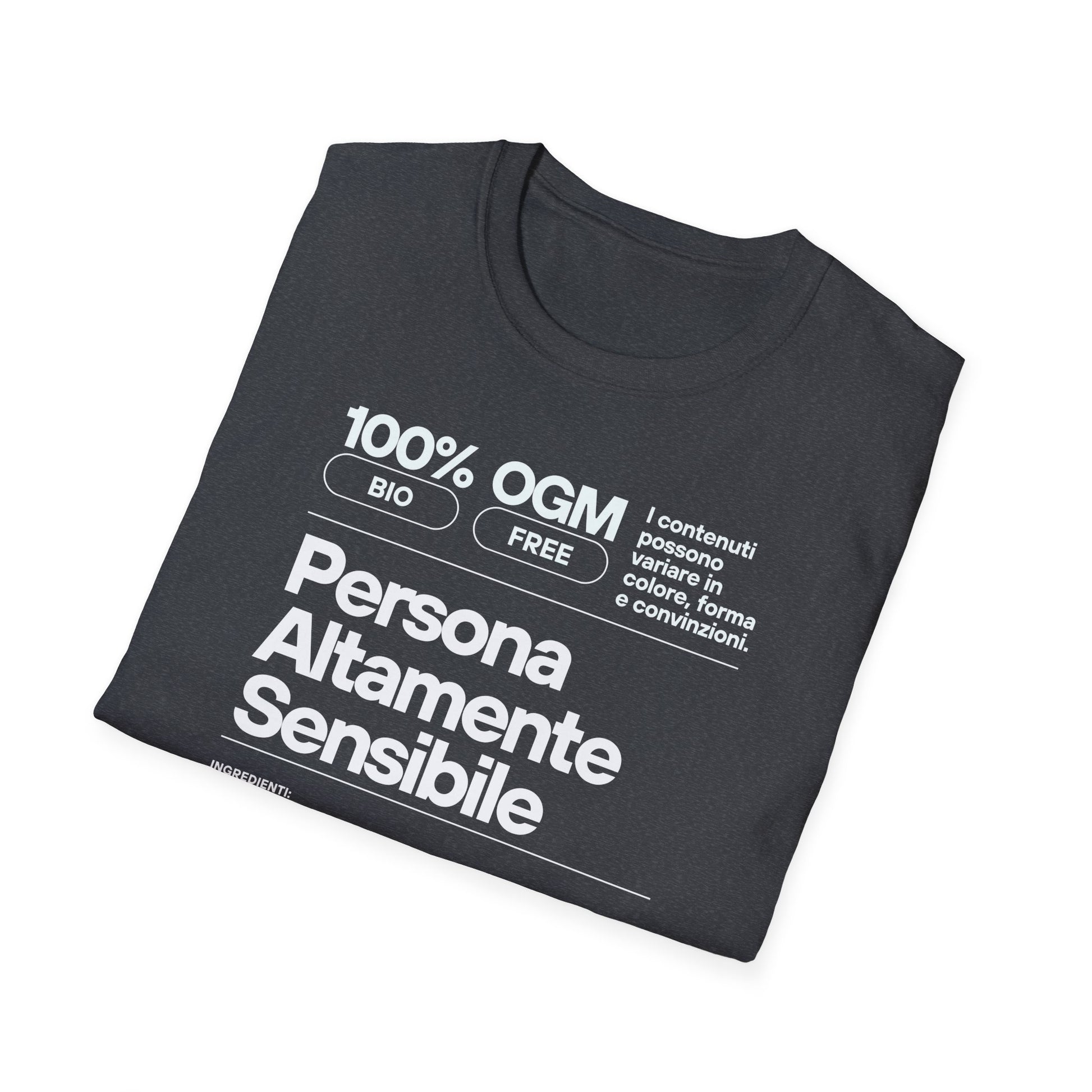 Persona Altamente Sensibile T-Shirt Unisex | Maglietta sensibilità ironica | T-shirt unisex carattere emotivo | Abbigliamento messaggio sensibile