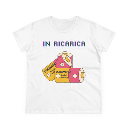 Retro Battery Graphic Cotton Tee - Recharge & Energize