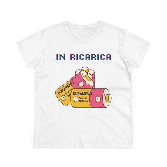Retro Battery Graphic Cotton Tee - Recharge & Energize