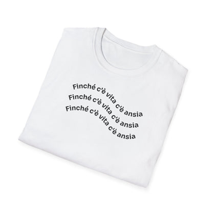 T-shirt Unisex C È ANSIA Stile Casual Moda | Maglietta unisex c’è ansia ironica | T-shirt unisex messaggio divertente | Maglietta casual ansia humor