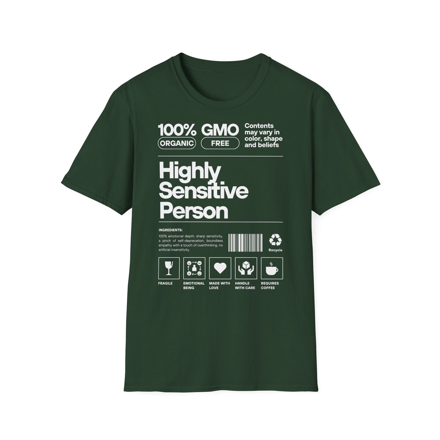 Highly Sensitive Person T-Shirt Unisex Tee | Sensitive personality unisex shirt | Emotional awareness t-shirt | Minimal statement tee