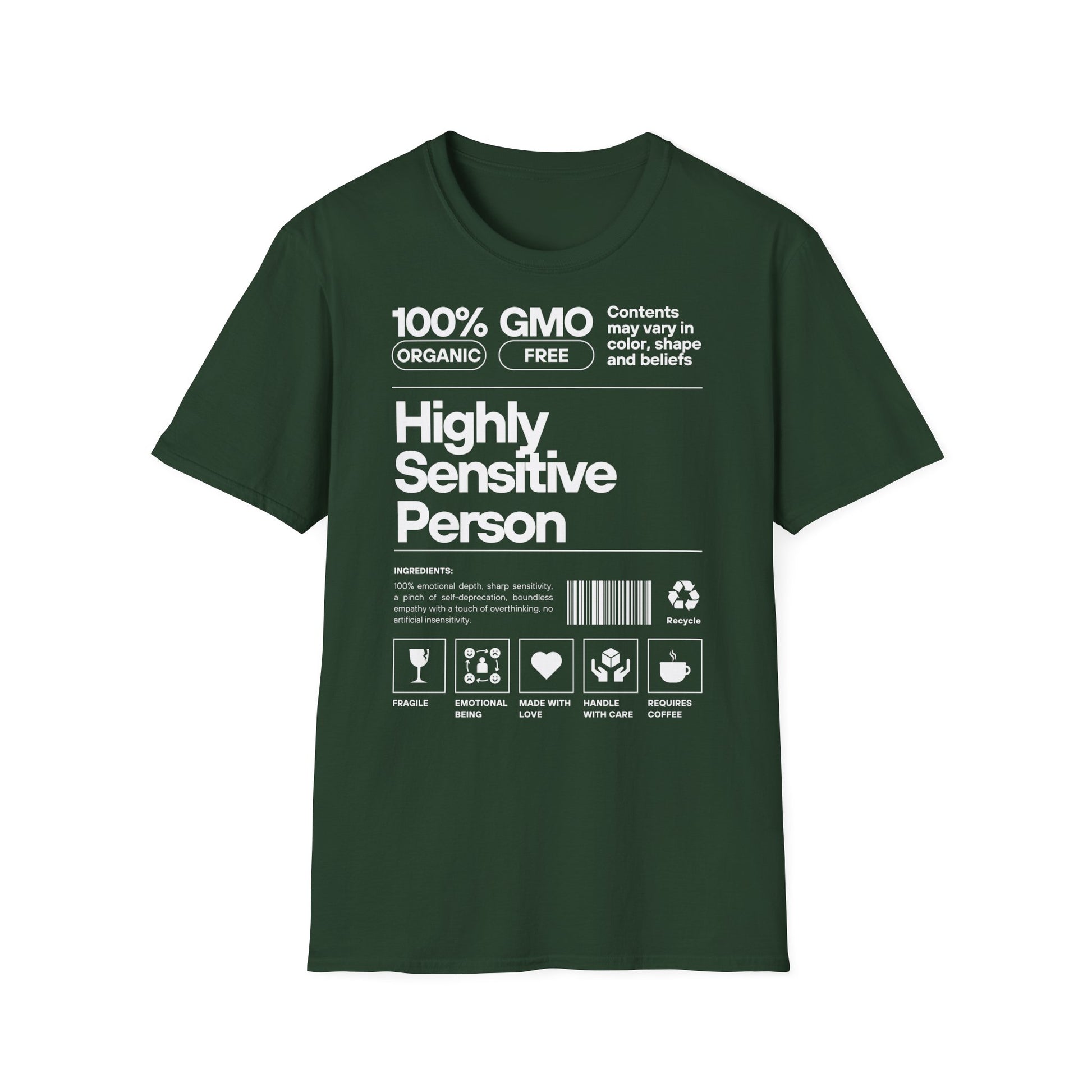Highly Sensitive Person T-Shirt Unisex Tee | Sensitive personality unisex shirt | Emotional awareness t-shirt | Minimal statement tee
