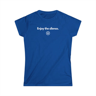 T-Shirt Donna ENJOY THE SILENCE Stile Casual | Maglietta donna enjoy the silence minimal | T-shirt donna messaggio silenzio | Maglietta stile casual donna moderna