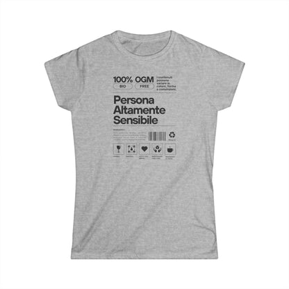 Persona Altamente Sensibile T-Shirt Donna | T-shirt donna sensibilità elevata | Maglietta empatia donna | Abbigliamento donna statement tee