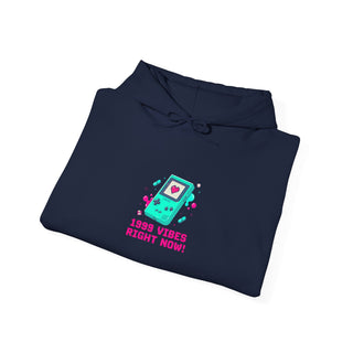 1999 Vibes Pixel Console Hoodie | Y2K retro tech, virtual pet nostalgia