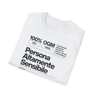 Persona Altamente Sensibile T-Shirt Unisex | Maglietta sensibilità ironica | T-shirt unisex carattere emotivo | Abbigliamento messaggio sensibile