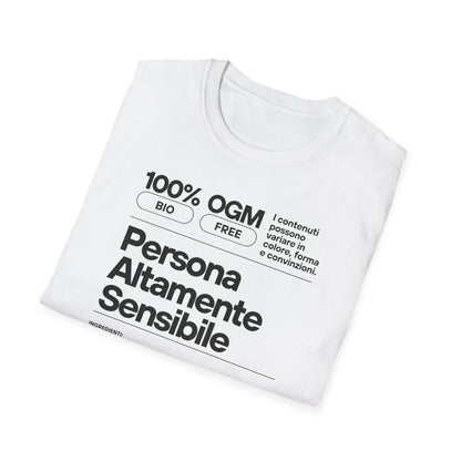 Persona Altamente Sensibile T-Shirt Unisex | Maglietta sensibilità ironica | T-shirt unisex carattere emotivo | Abbigliamento messaggio sensibile
