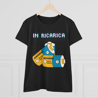 Retro Battery Graphic Cotton Tee - Recharge & Energize